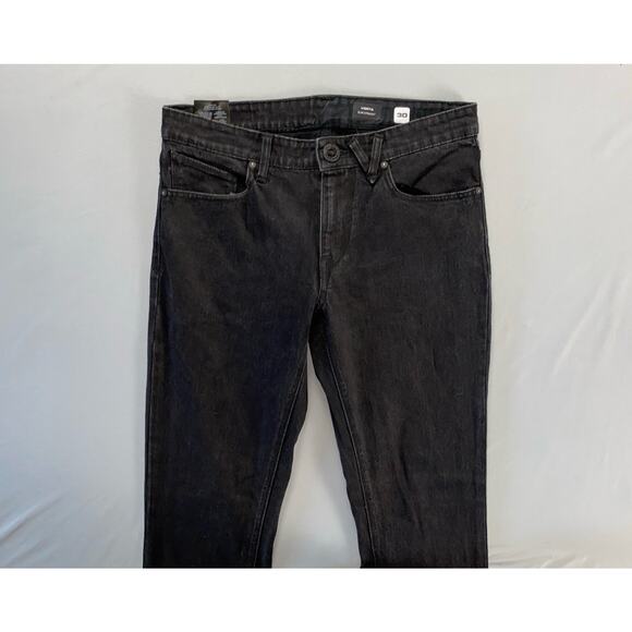 Volcom Vorta Slim Straight Stretch Denim Skate Jeans. Washed Black, Men's 30X32 - Picture 5 of 9